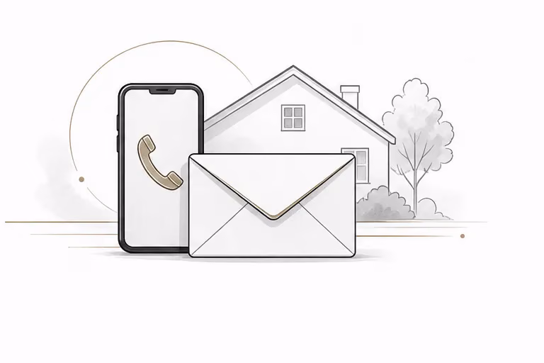 Phone and email service request illustration